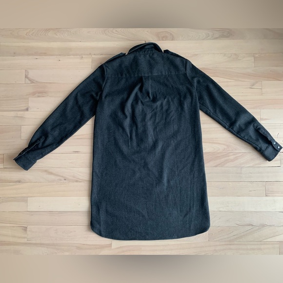 ZARA - Charcoal Shirt Dress | Long Sleeve, Pocket Detail - Picture 10 of 10